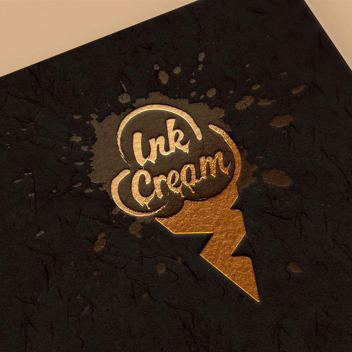 Ink Cream logo on dark paper