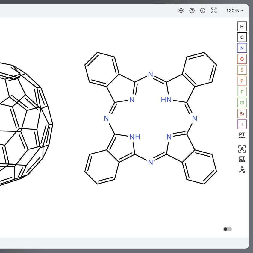 Ketcher editor with a large molecule