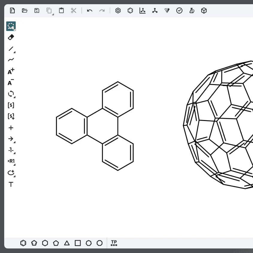 Ketcher editor with chemical structures